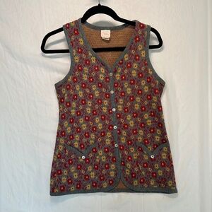 Vintage‎ 60's/70's Catalina Sportswear floral knit vest cardigan cottagecore